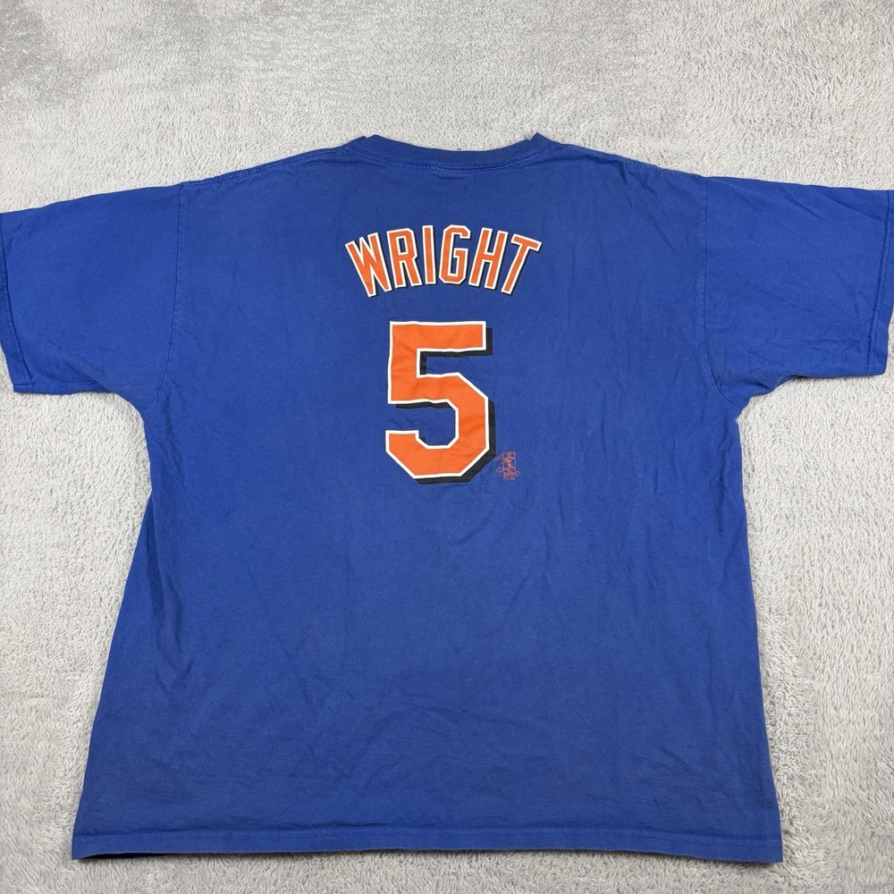 VINTAGE David Wright Jersey T Shirt Mens XXL Blue NY Mets MLB Baseball